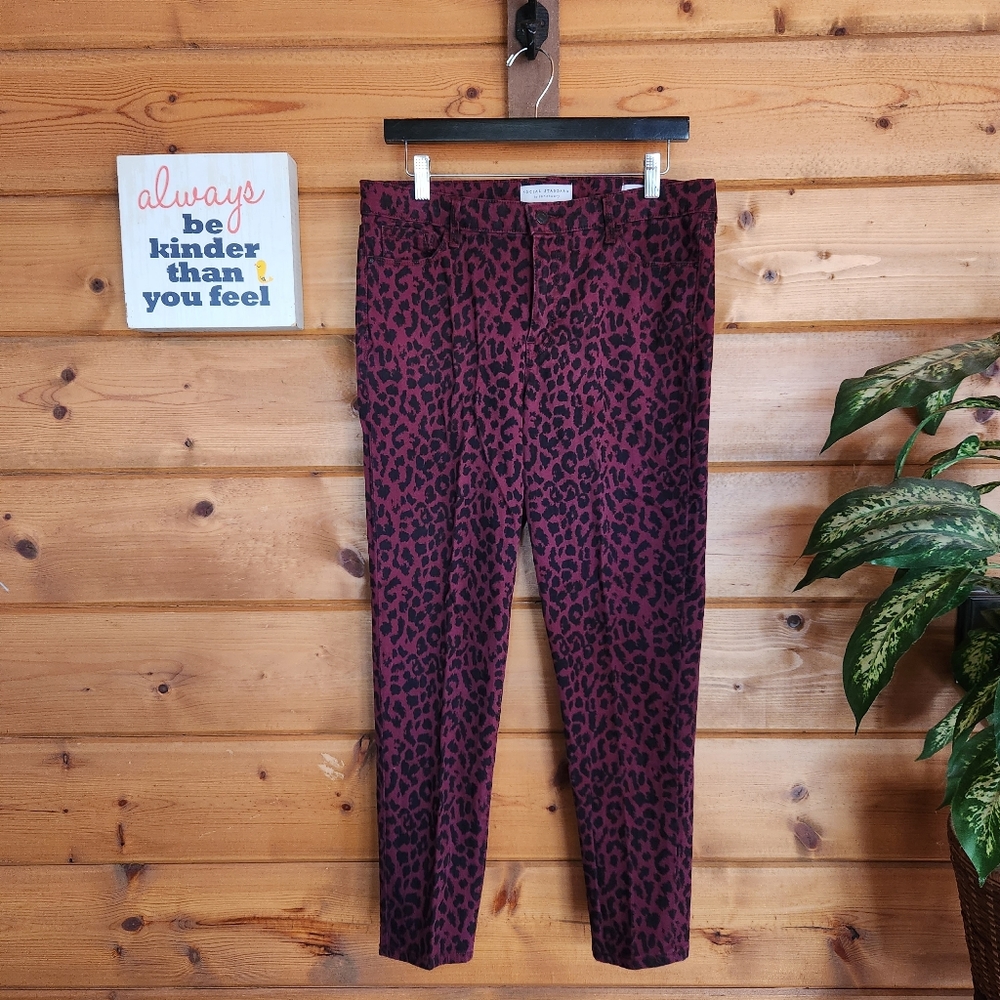 Social Standard Sanctuary 💜 Ankle Crop Skinny Jean Slim Stretch Cheetah 12 X27"